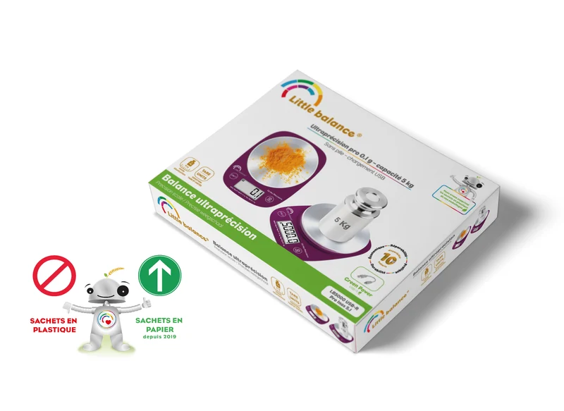 Balance de cuisine Pro Inox 5.1 Ultraprécision Prune, Sans pile USB
