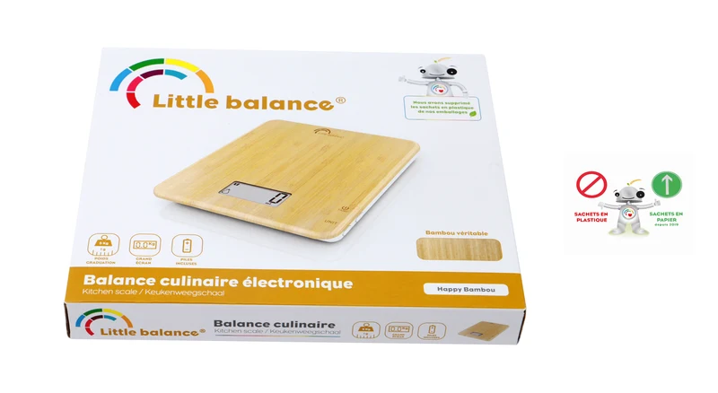 Balance de cuisine, Happy Food, Bois naturel