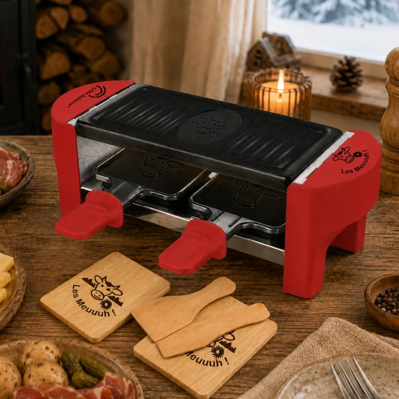 Appareil à Raclette, Meuuuh Duo, Rouge Brique