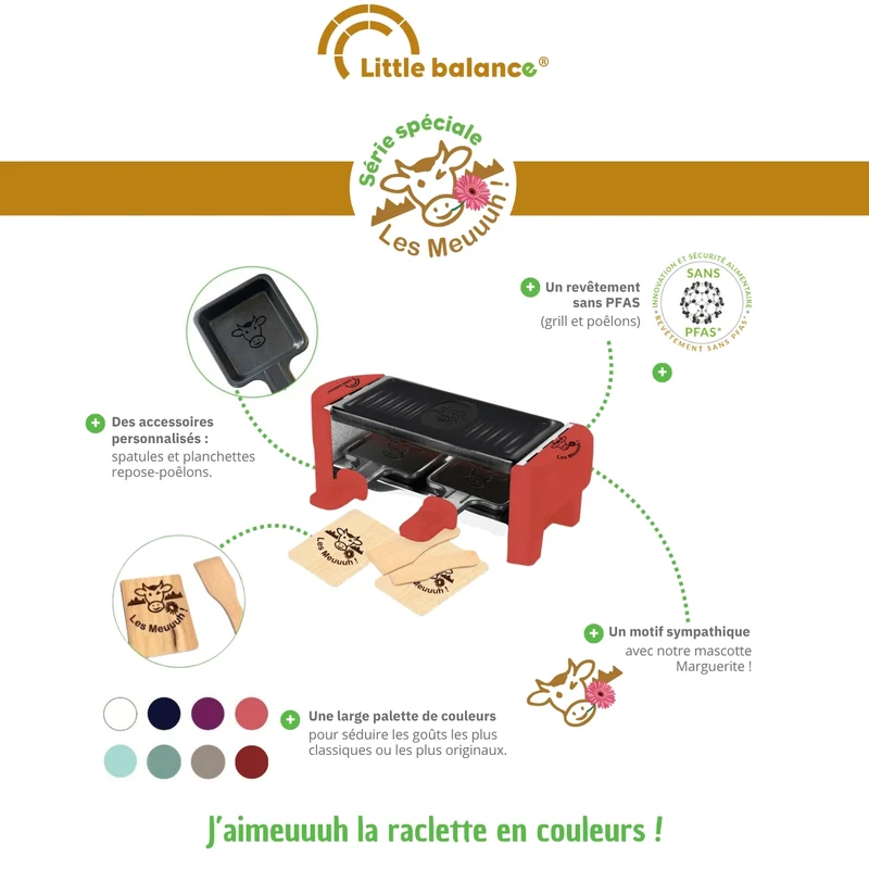Appareil à Raclette, Meuuuh Duo, Rouge Brique