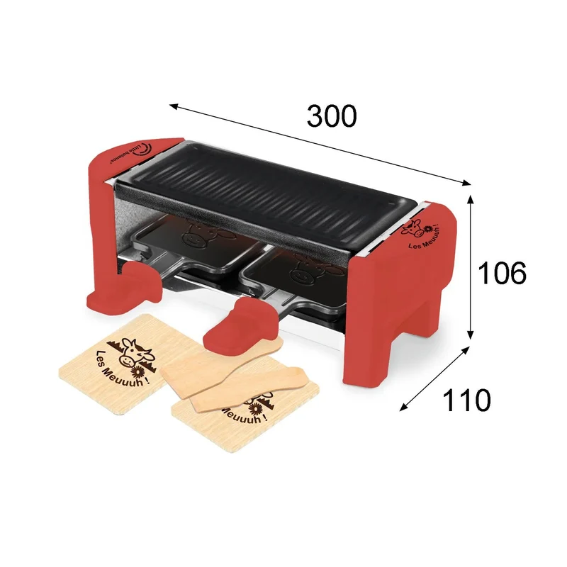Appareil à Raclette, Meuuuh Duo, Rouge Brique