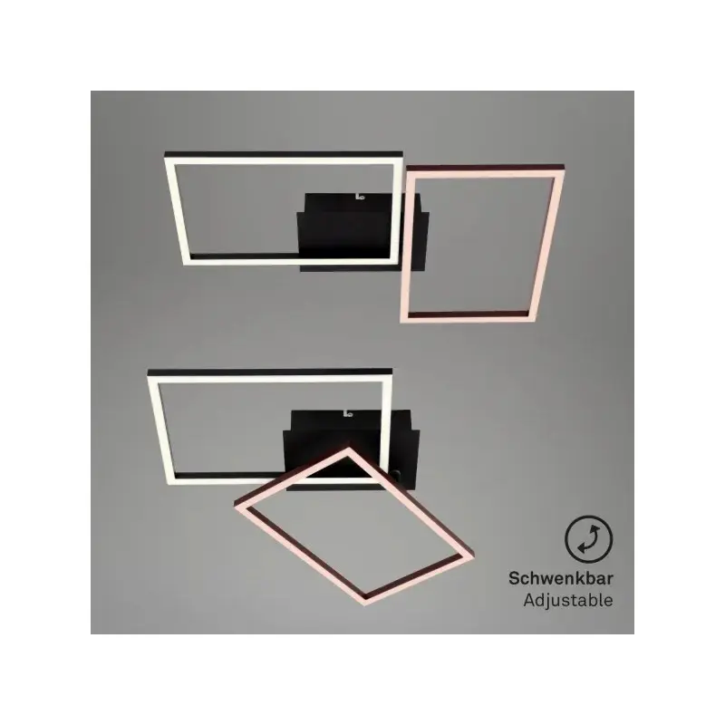Applique/plafoniera LED Frame 2×15W 1650 lm CCT 50×39 cm nera dimmerabile con telecomando