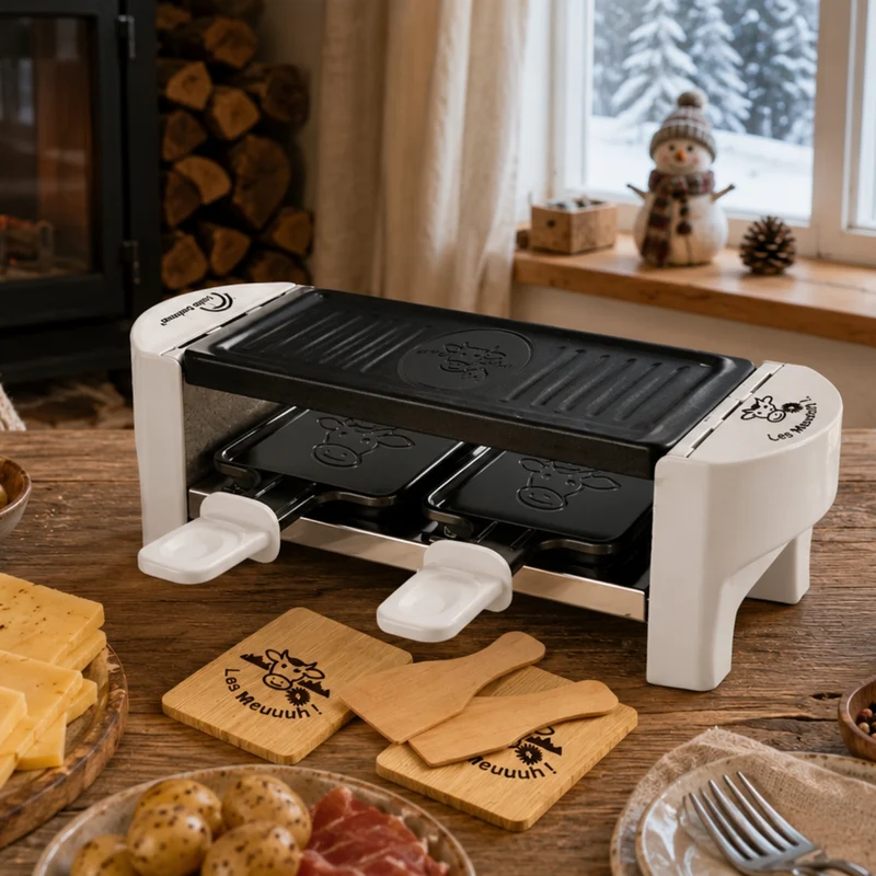 Appareil à raclette, Meuuuh Duo, Blanc