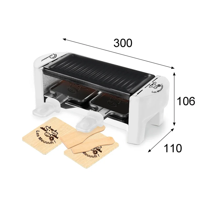 Appareil à raclette, Meuuuh Duo, Blanc