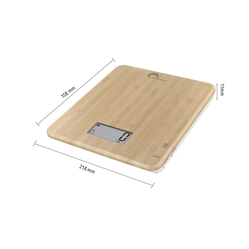 Balance de cuisine, Slim Bambou USB, Sans pile
