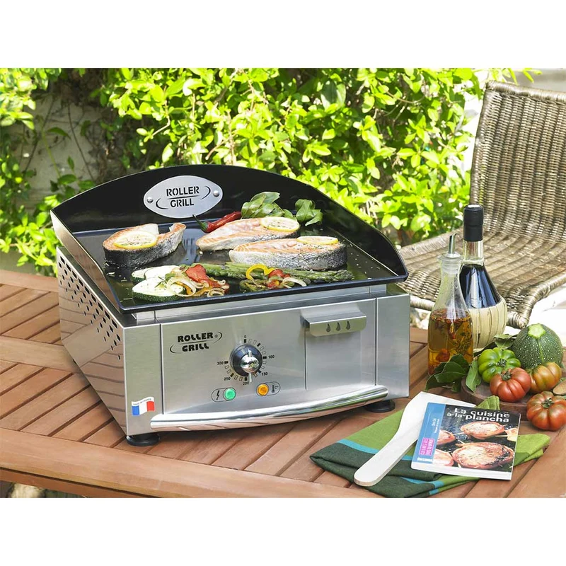 Plancha électrique inox 40 avec plaque acier émaillé - ROLLER GRILL