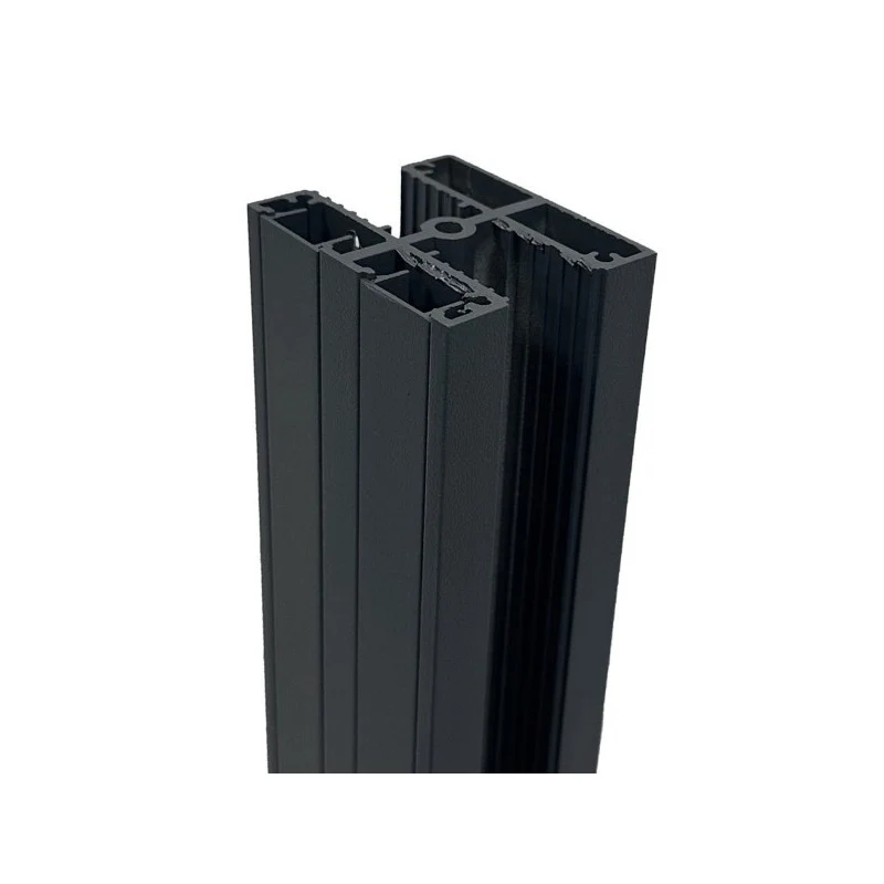 Palo doppio centrale per recinzione in alluminio antracite cm 50×30×194 h