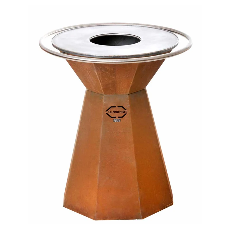Brasero CHURRASCO pyramidal acier Corten - PLANCHA TONIO