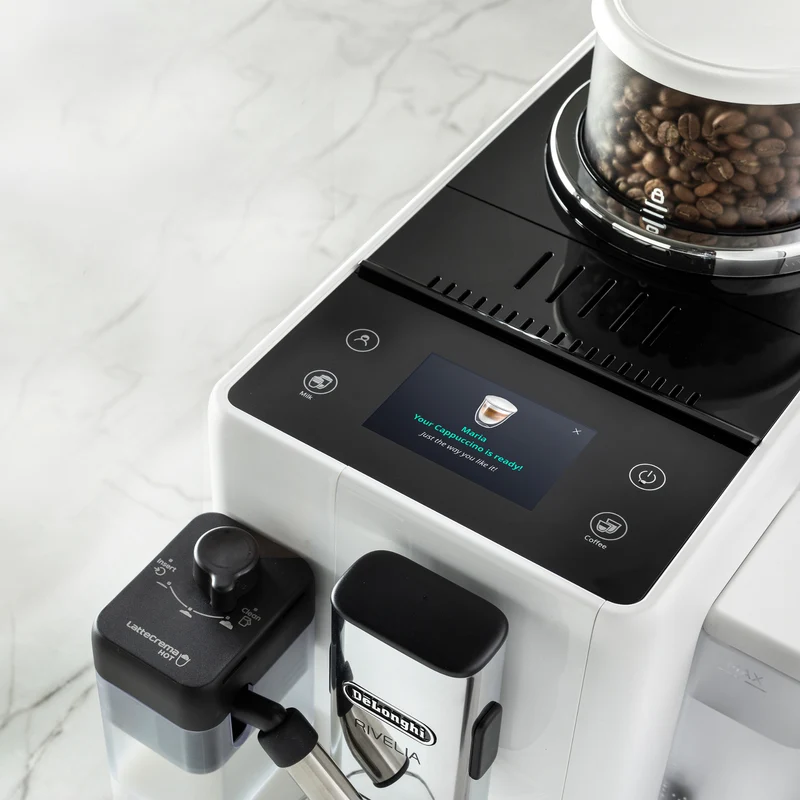 Machine à café automatique Rivelia blanche arctique - De'Longhi