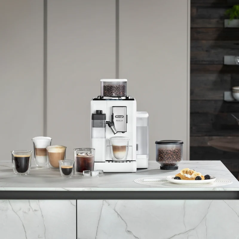 Machine à café automatique Rivelia blanche arctique - De'Longhi