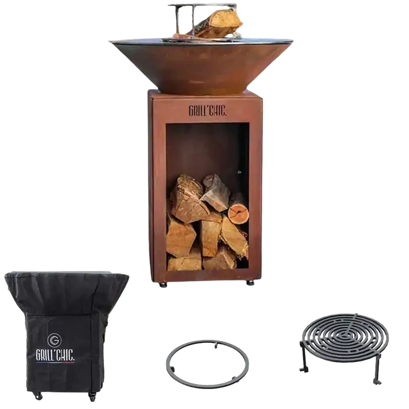 Pack Printemps Brasero Auvergnat Rond CORTEN - GRILL CHIC
