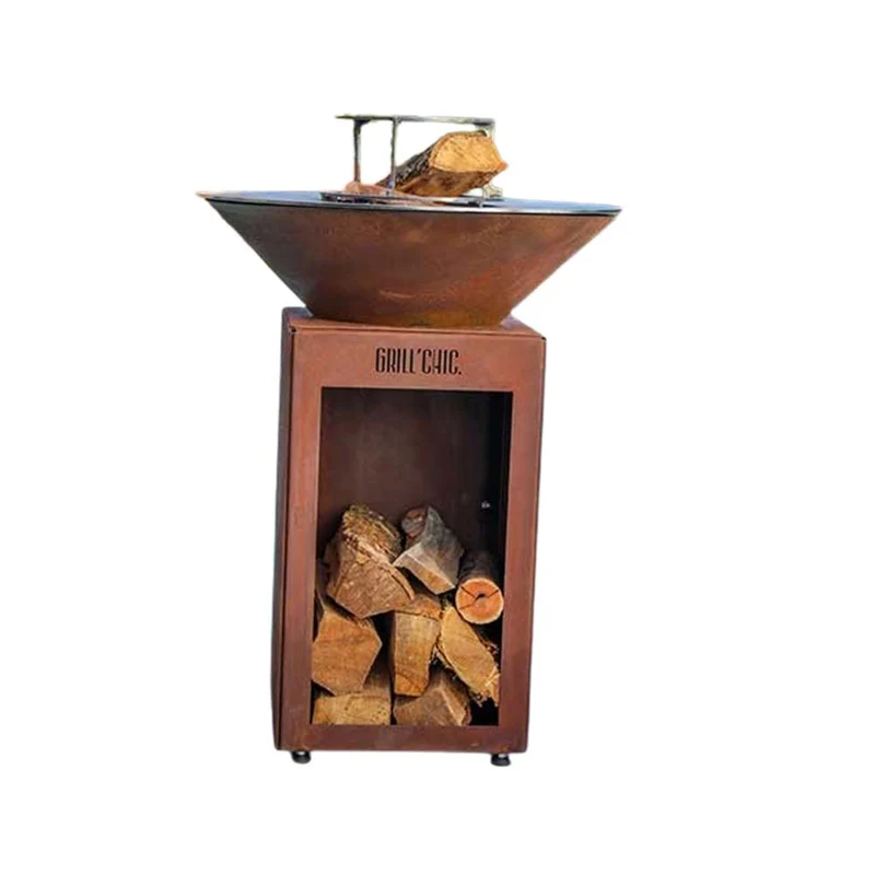 Pack Printemps Brasero Auvergnat Rond CORTEN - GRILL CHIC