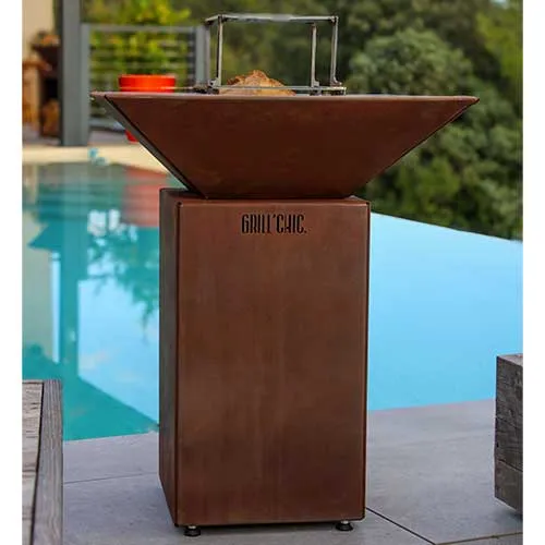 Brasero Auvergnat Carré 63 x 63 x 78 cm CORTEN - GRILL CHIC