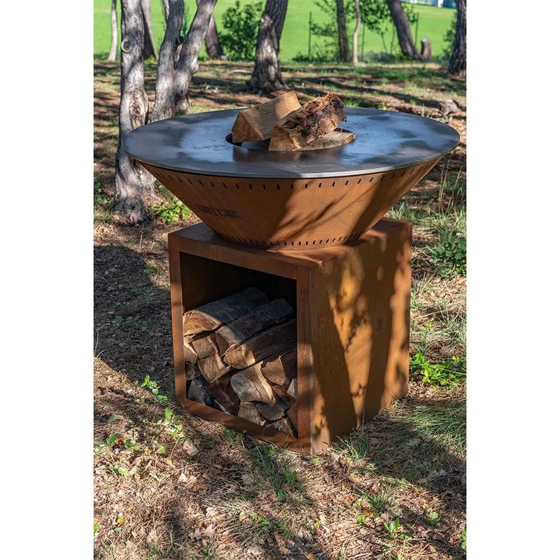 Brasero Classique 100 x 90 cm CORTEN Double Cuve - GRILL CHIC