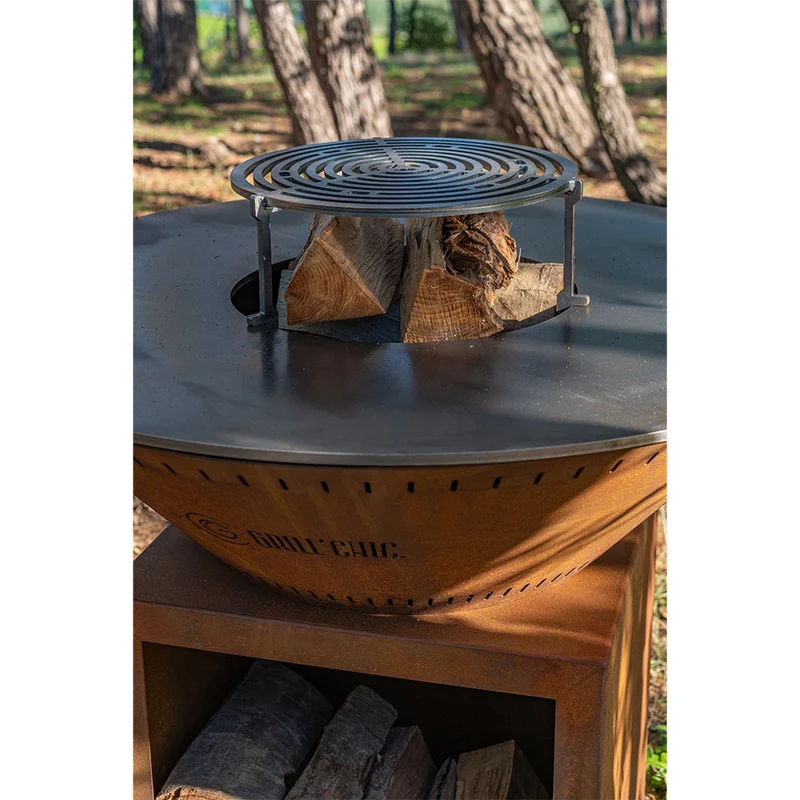 Brasero Classique 100 x 90 cm CORTEN Double Cuve - GRILL CHIC