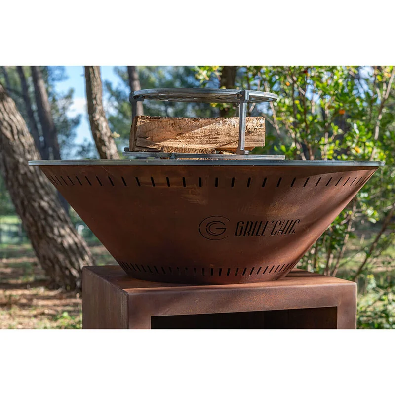 Brasero Classique 83 x 90 cm CORTEN Double Cuve - GRILL CHIC