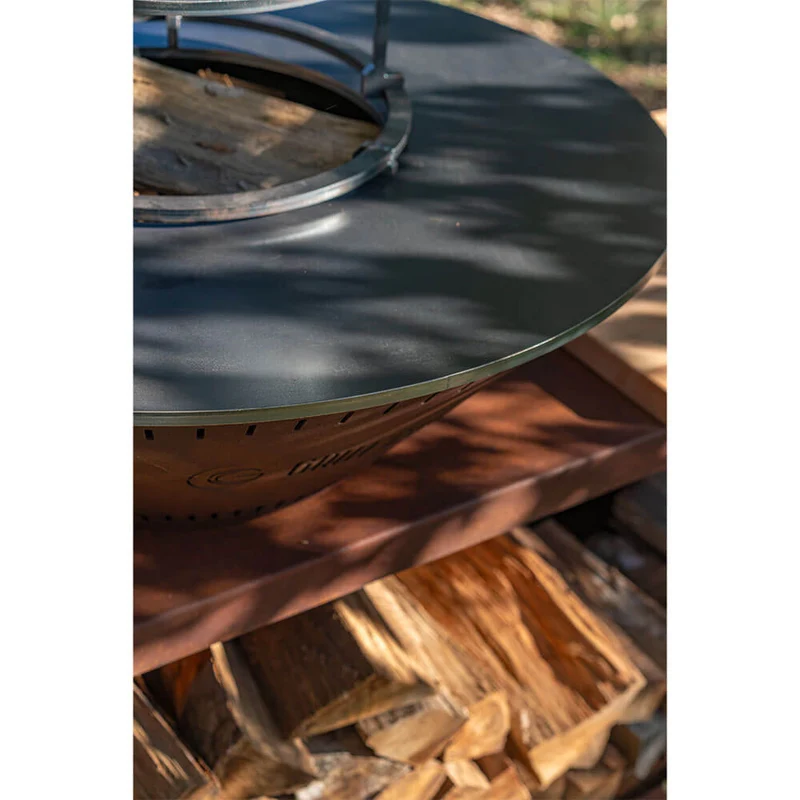 Brasero Traditionnel 80 x 90 cm CORTEN Double Cuve - GRILL CHIC
