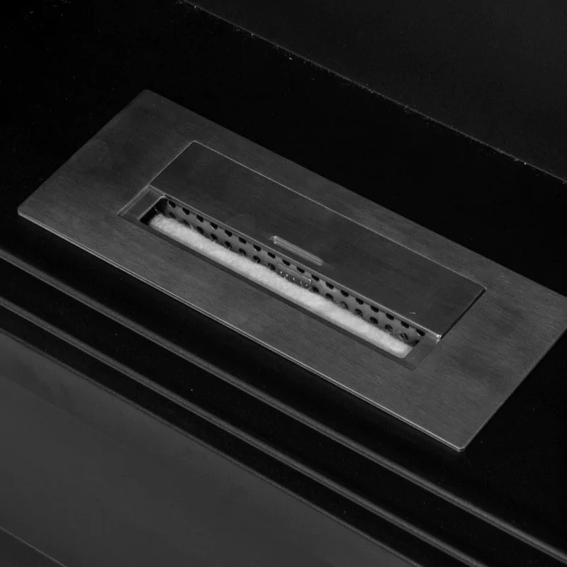 Cheminée au bioéthanol Cheminée biologique au sol Cambridge en bois noir 110x37xh.102 cm