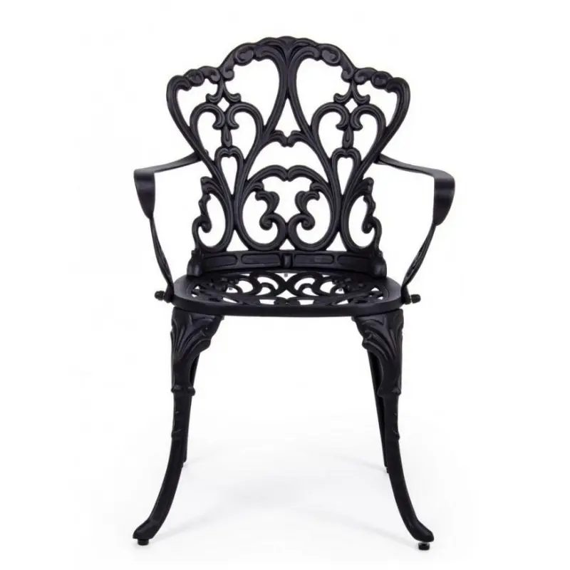 Chaise d'extérieur Victoria en aluminium anthracite cm 57,5x 58x 87,5h