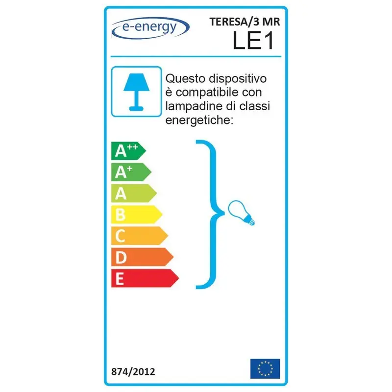 Lampadario Teresa 3 luci E14 marrone/oro con vetro spugnato bianco
