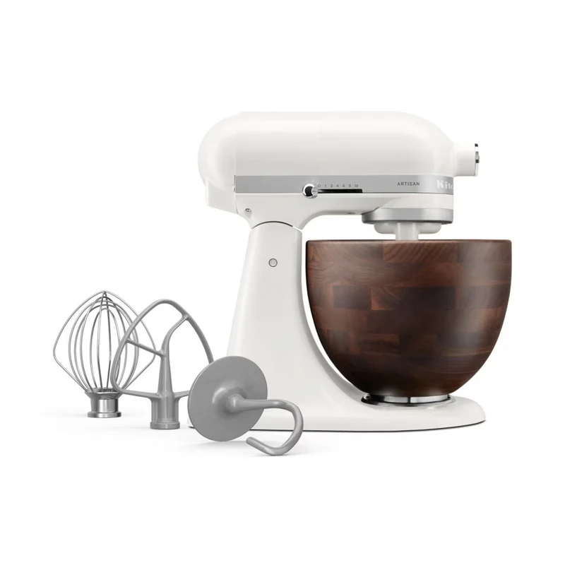 Batteur sur socle Artisan Porcelaine avec bol en noyer 5 pintes - KitchenAid