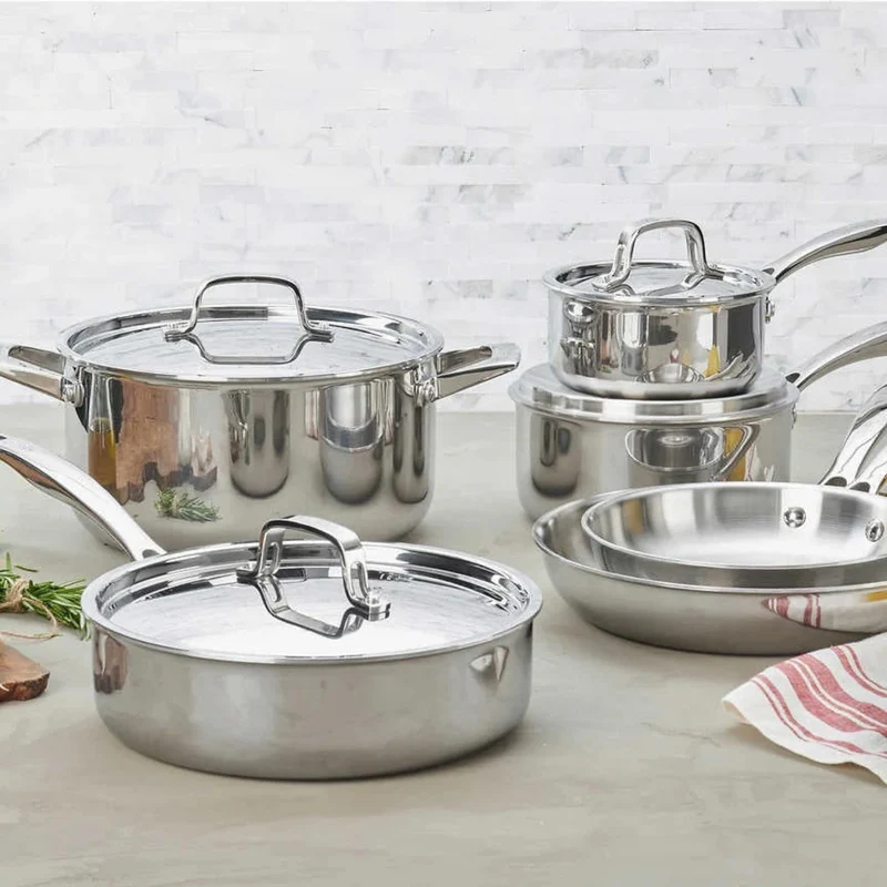 Batterie de cuisine en acier inoxydable Real Clad 10 pièces - Henckels