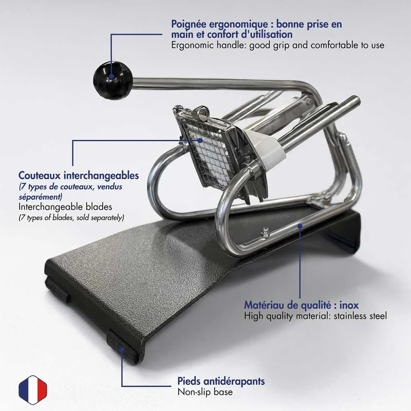 Coupe-Frites Professionnel sur socle epoxy 10 mm - Louis Tellier