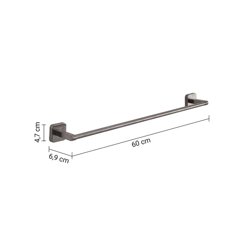 Portasalviette bagno 60 cm Tonga gun metal