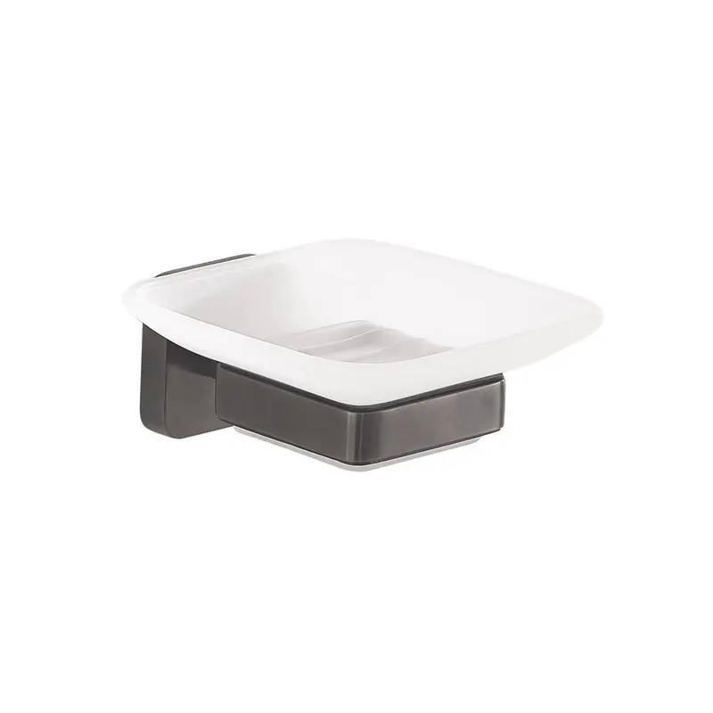 Portasapone da muro Tonga gun metal 10,3 x 11,6 x 5 cm
