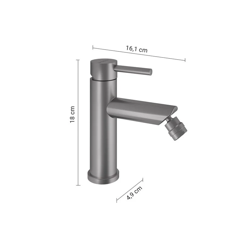 Miscelatore bidet Garda gun metal 18 x 4,9 x 16,1 cm