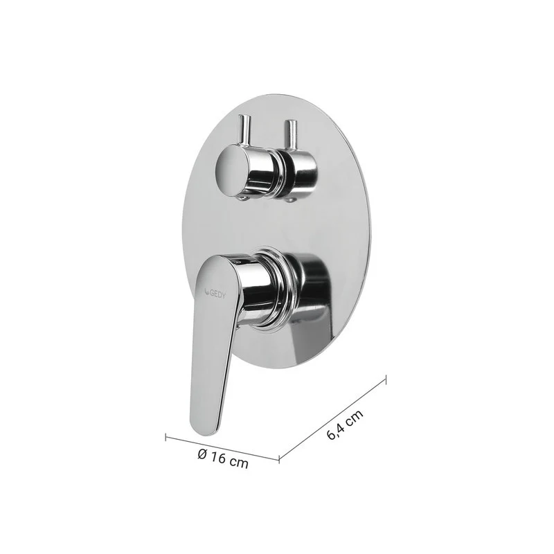 Miscelatore da incasso per doccia con deviatore Como cromo 16 x 6,4 x 6,4 cm