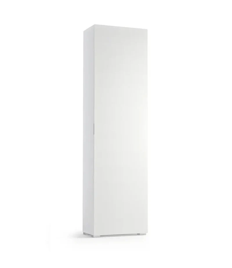 Mobile multiuso 1 anta bianco con 7 ripiani regolabili 50x30xH182 cm