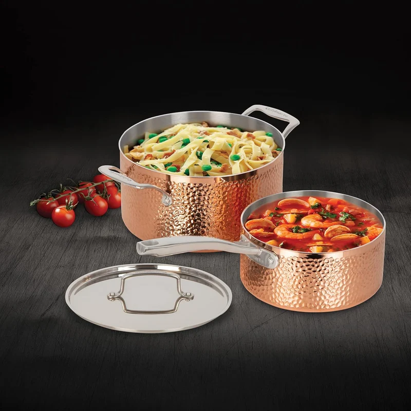 Batterie de cuisine en acier inoxydable martelé effet cuivre 8 pièces – Cuisinart