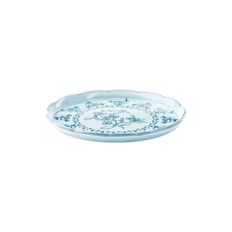 Petit plateau rond Joséphine bleu poussiéreux