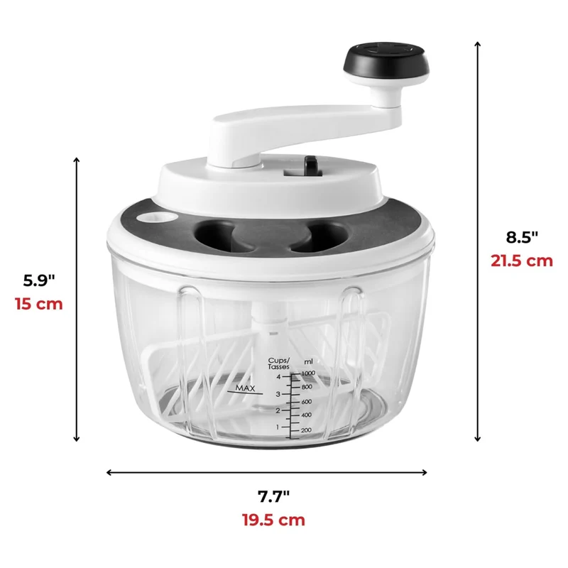 Robot culinaire manuel 3-en-1 avec fouet et essoreuse 1 L – Starfrit