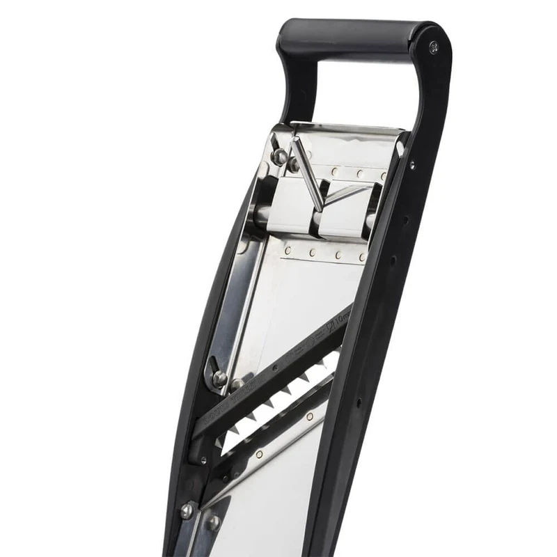 Mandoline inox Compact-PRO BASALTE 2 peignes effileurs (4 & 10 mm) - Louis Tellier