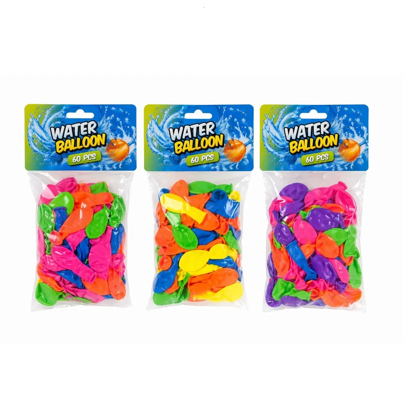 Lot de 60 ballons à eau de couleurs assorties
