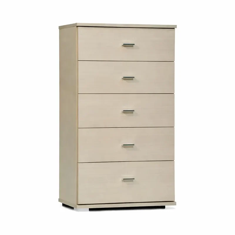 Commode avec 5 tiroirs en chêne blanchi 91x53x33 cm