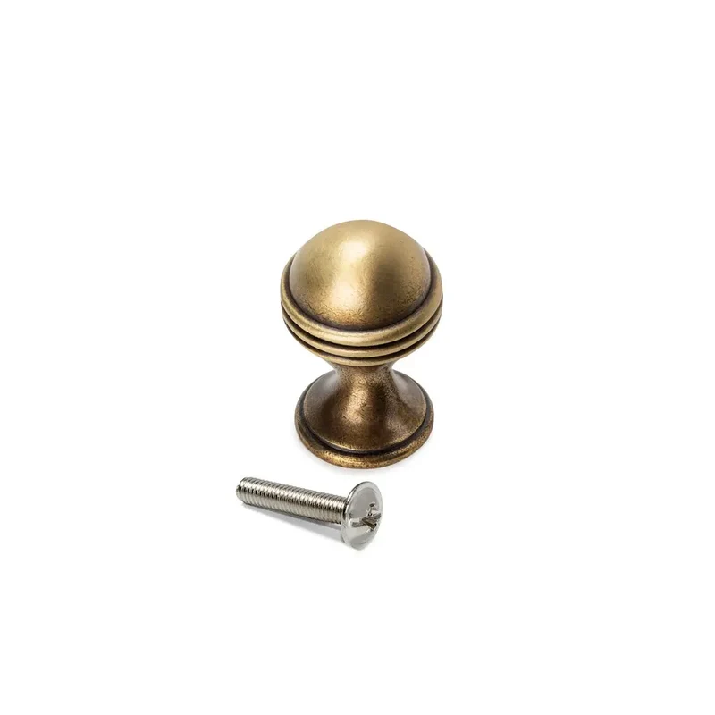 Bouton de meuble Budapest D22 mm, Zamak, Or antique