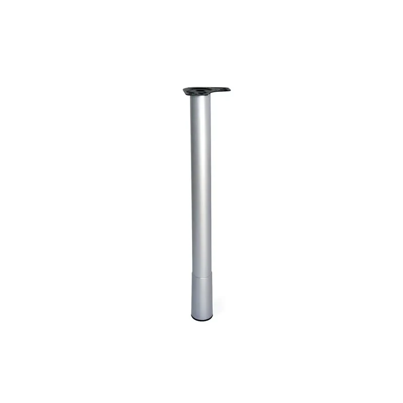Pieds de table Conus D60 mm, H687-800 mm, Acier et Technplastic, Aluminium peint