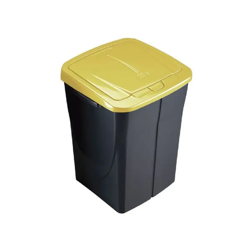 Poubelle Ecobin 45 L anthracite avec couvercle jaune