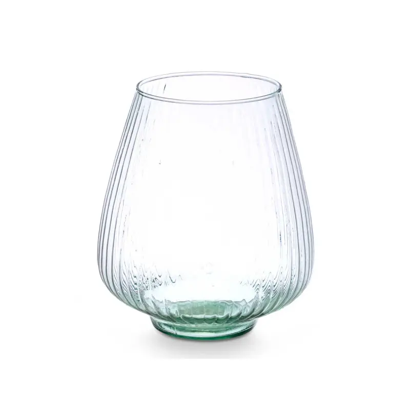 Vase en verre recyclé nervuré Ø22x26h
