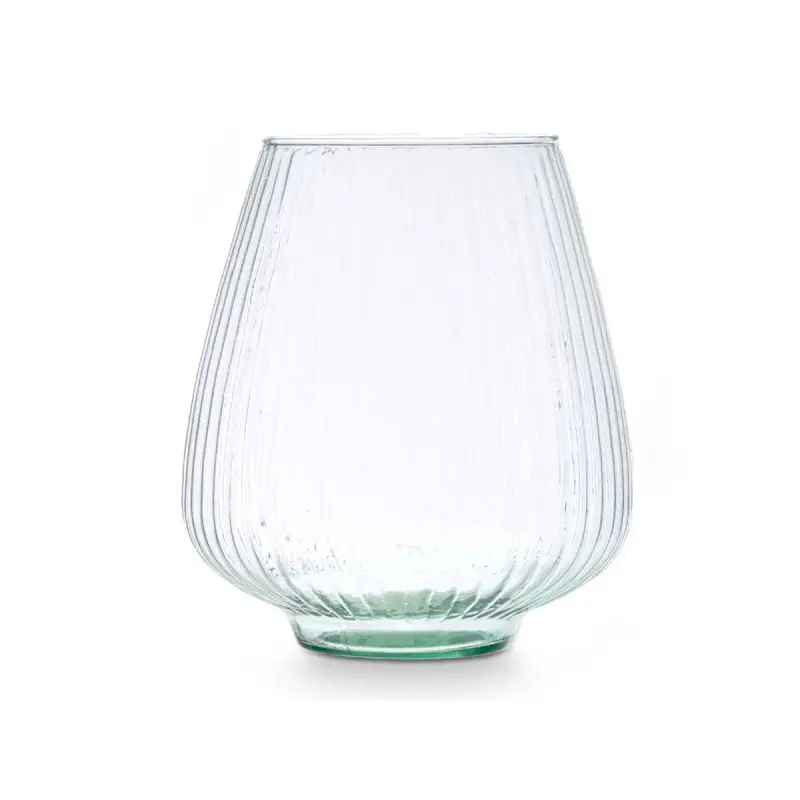 Vase en verre recyclé nervuré Ø22x26h