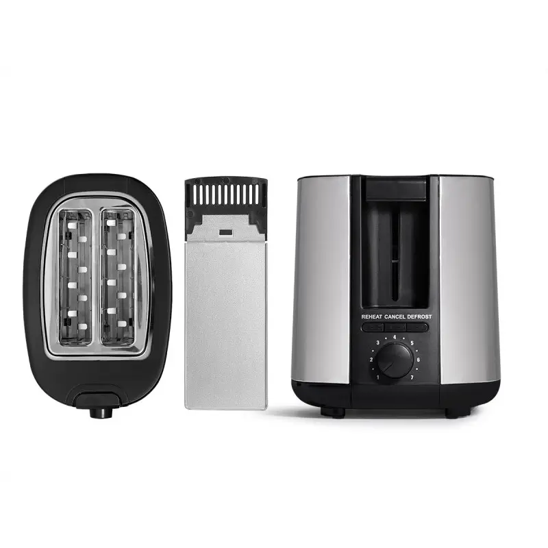 Grille-pain double en acier noir mat 750w