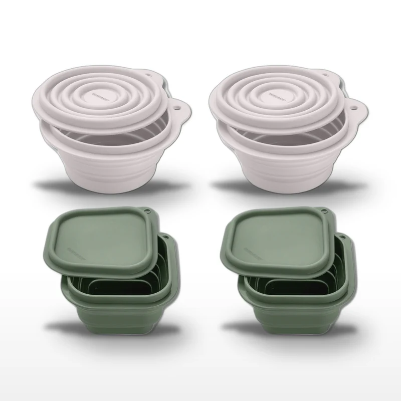 Lot de 4 boîtes de rangement pliable avec 4 ustensiles de cuisine Fackelmann Storage