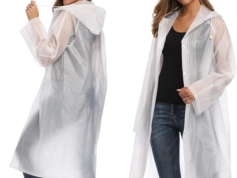 Wasserdicht Regenjacke Raincoat Regenmantel mit Kapuze Regenschutz Regenponcho