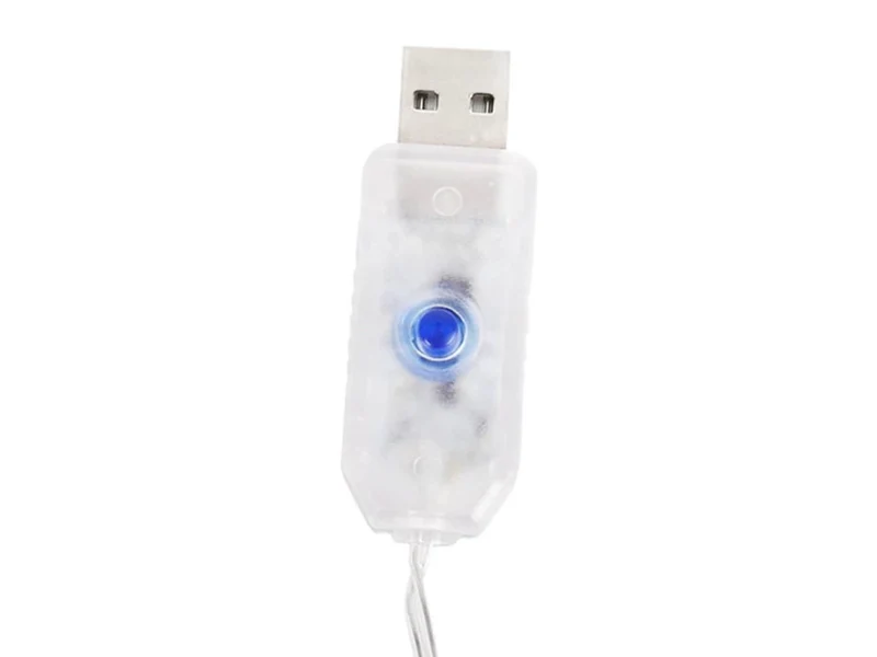Mikro LED Lichtervorhang 300 LEDs 3x3m – USB Stromversorgung & Fernbedienung, kaltweiß