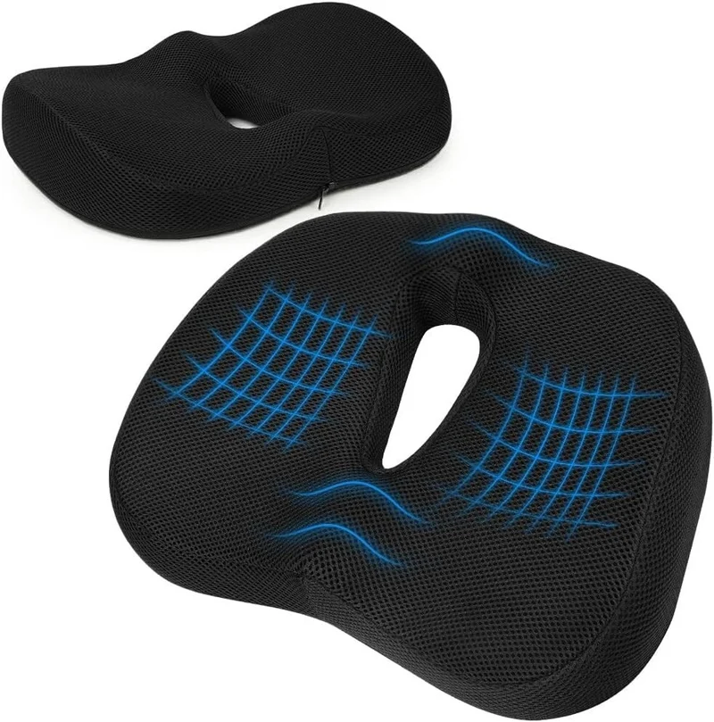 Orthopädisches Memory Foam Sitzkissen – Ergonomischer Komfort für Rücken, Hüfte & Steißbein