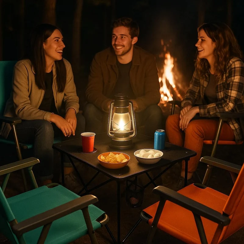 Faltbarer Campingtisch mit Getränkehalter & Tragetasche für Festival & Camping