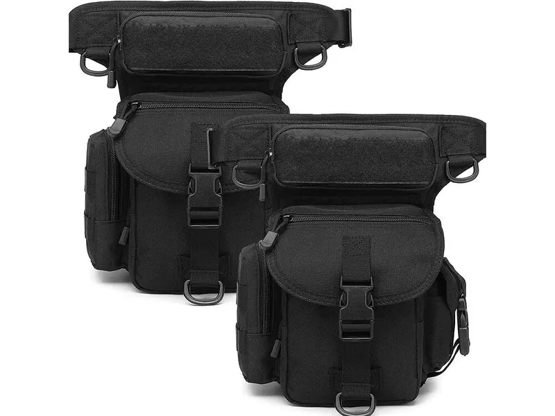 Herren Beintasche Outdoor Motorrad Hüfttasche Tactical Schwarz mit vielen Fächern